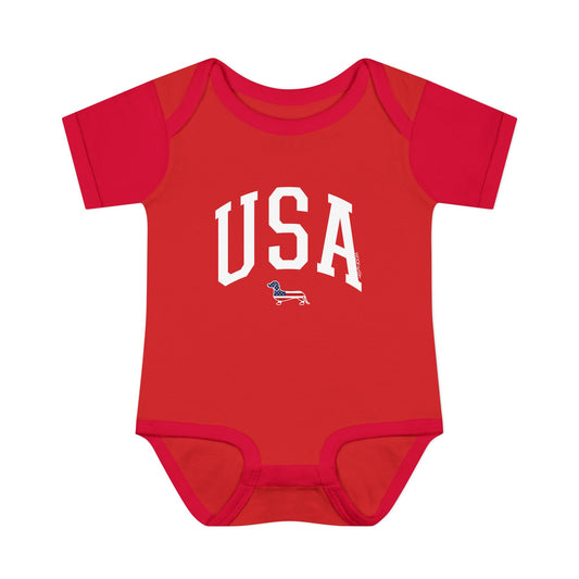 Baby Onesie - USA Dachshund American Flag