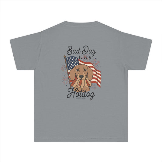 YOUTH Dachshund Tee - bad day to be a hotdog