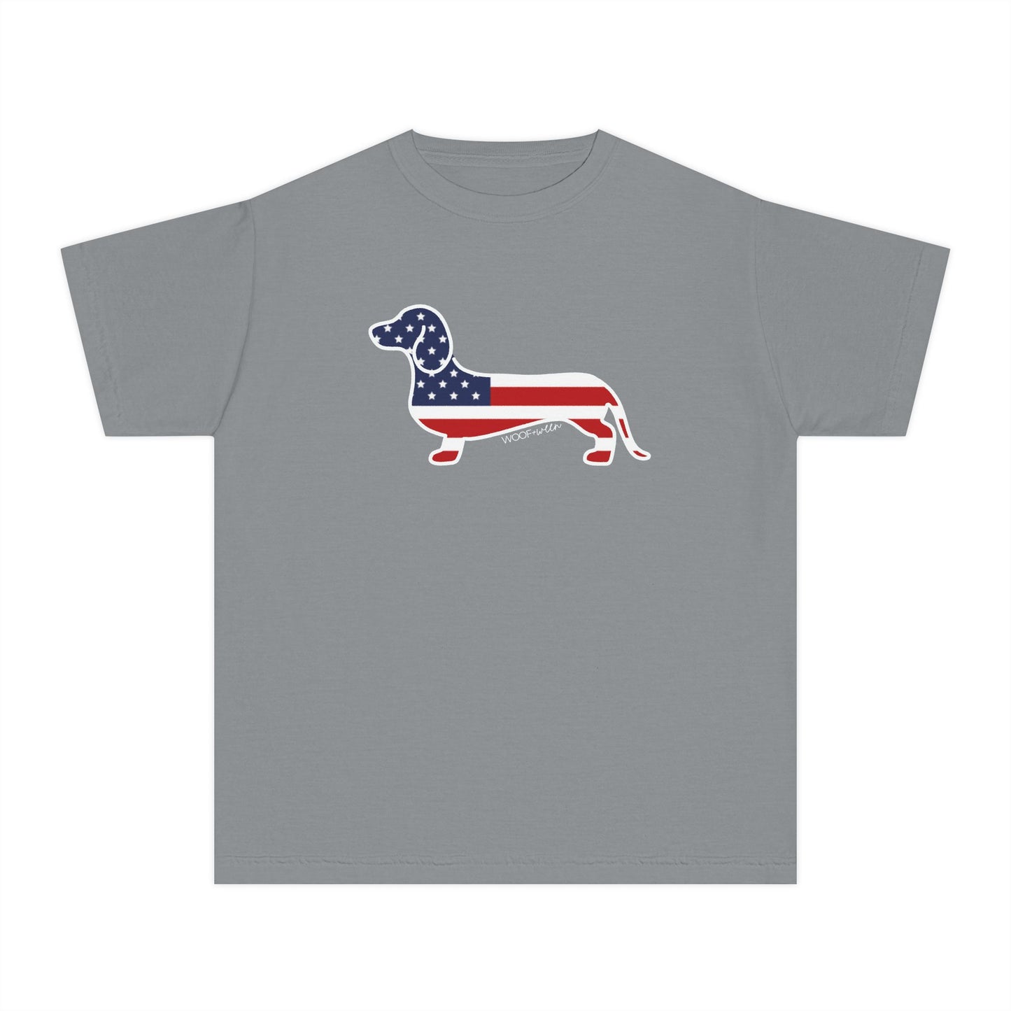 YOUTH Dachshund Tee - American Flag Doxie