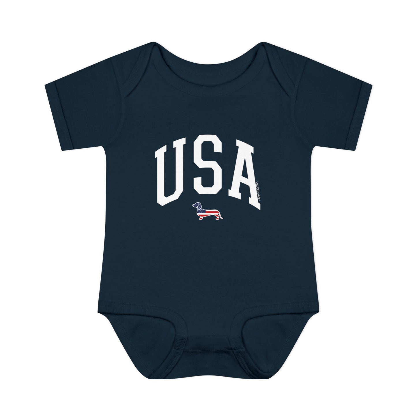 Baby Onesie - USA Dachshund American Flag