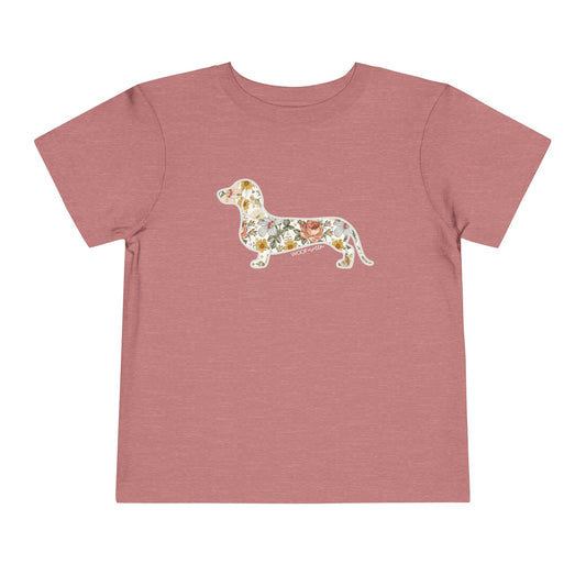 Toddler Tee - Floral Doxie