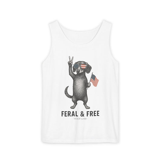 Dachshund Tank Top – Doxie Feral and Free USA
