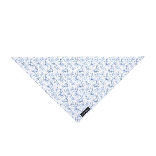 Dog Bandana - Blue Toile Easter Bunnies