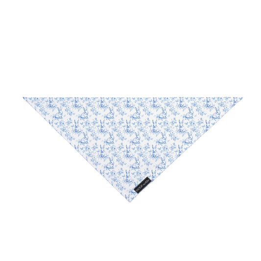 Dog Bandana - Blue Toile Easter Bunnies