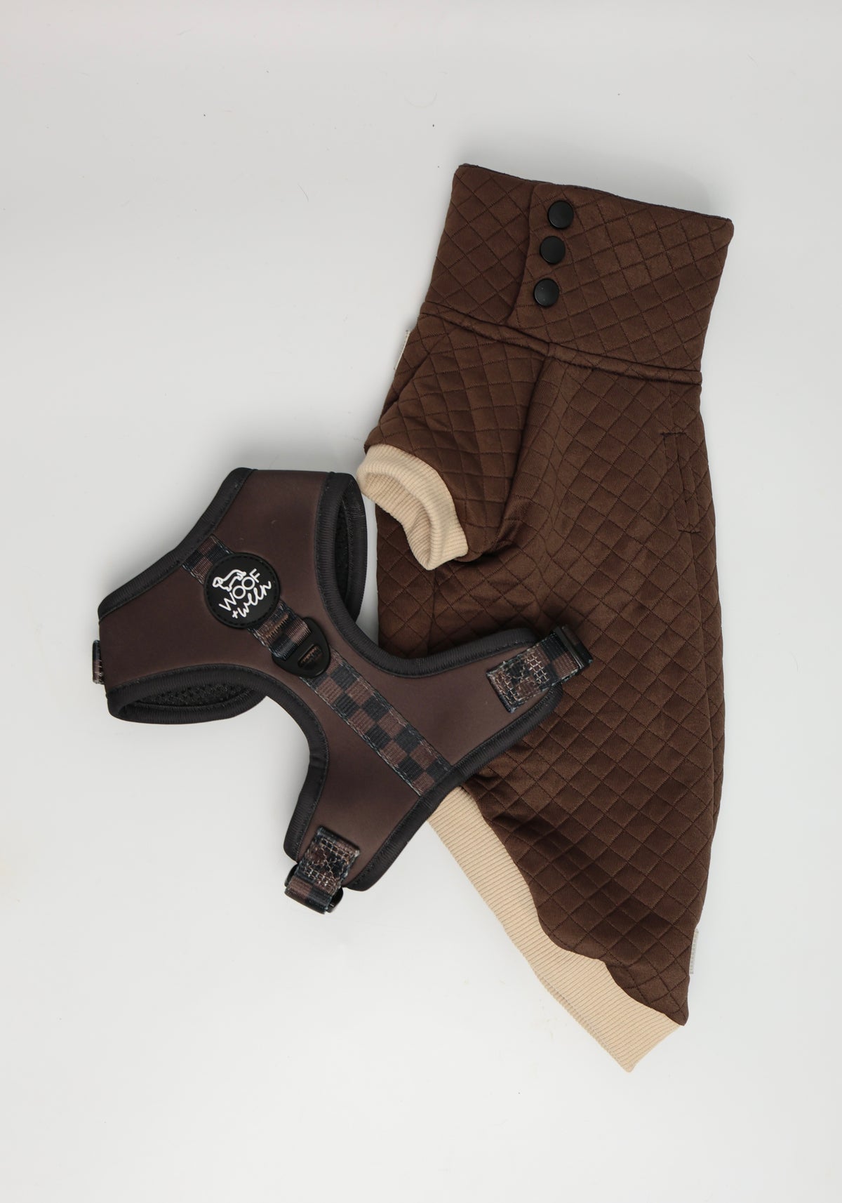 Dachshund Sweater - Chocolate Brown Quilted Turtleneck Sweater