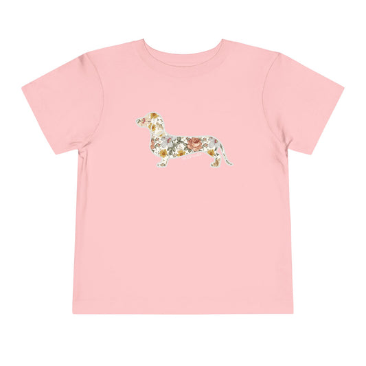 Toddler Tee - Floral Doxie