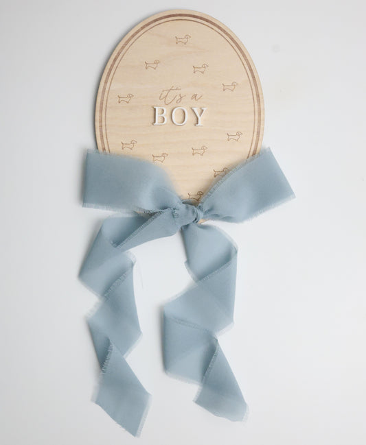Dachshund Wooden Baby Annoucement - It’s a Boy