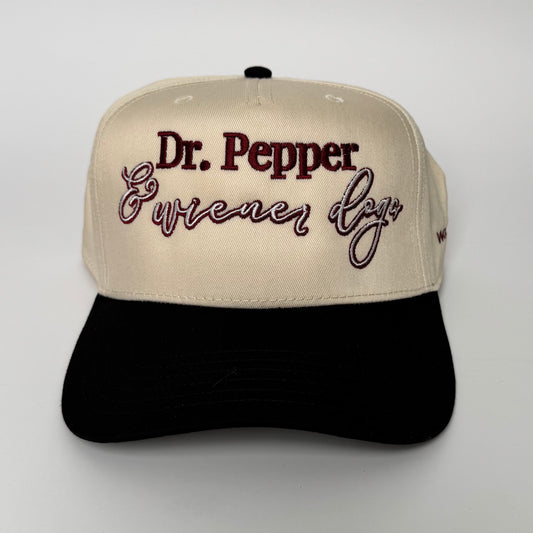 Dr. Pepper and Wiener Dog embroidered hat