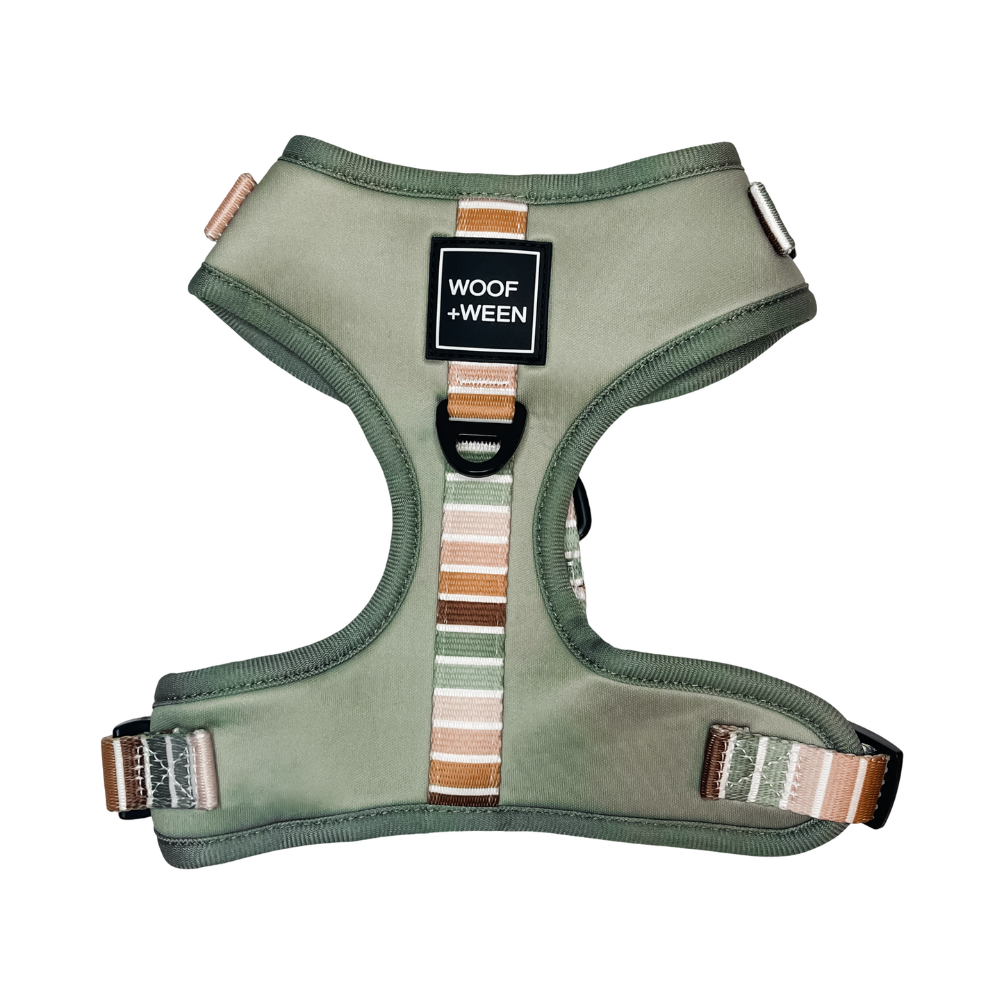 sage stripe pattern woof+ween dachshund harness