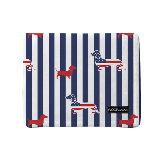 Dachshund Blanket - USA Doxies American Flag