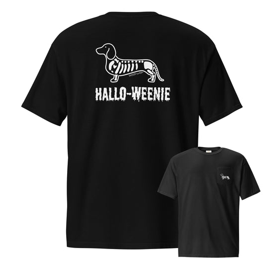 Dachshund Tshirt - Pocket Tee - HALLOWEENIE