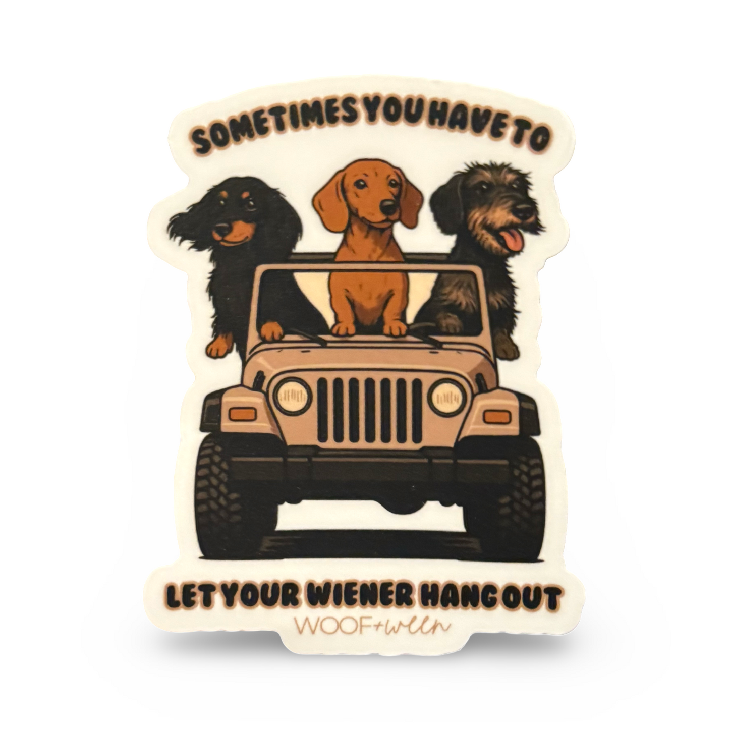 Dachshund Sticker - Let your wiener hang out