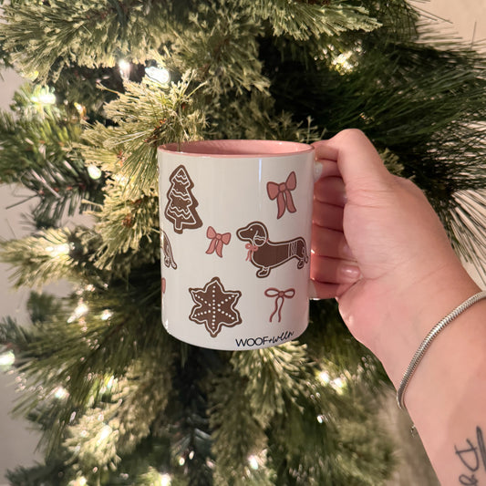 Dachshund Mug - PINK DACHSHUND COQUETTE CHRISTMAS