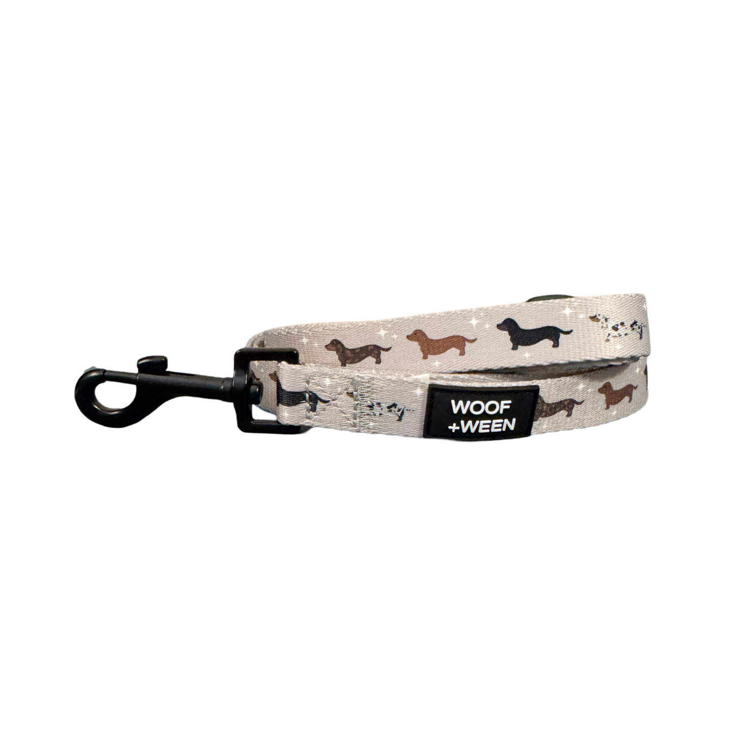 Dog leash with dachshund pattern l