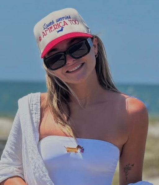 Dachshund Hat - Loves weenies and America too
