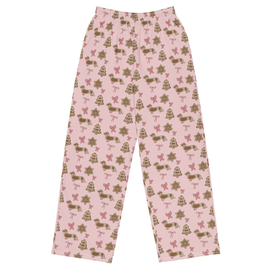 Dachshund Pajama - PINK DACHSHUND COQUETTE CHRISTMAS