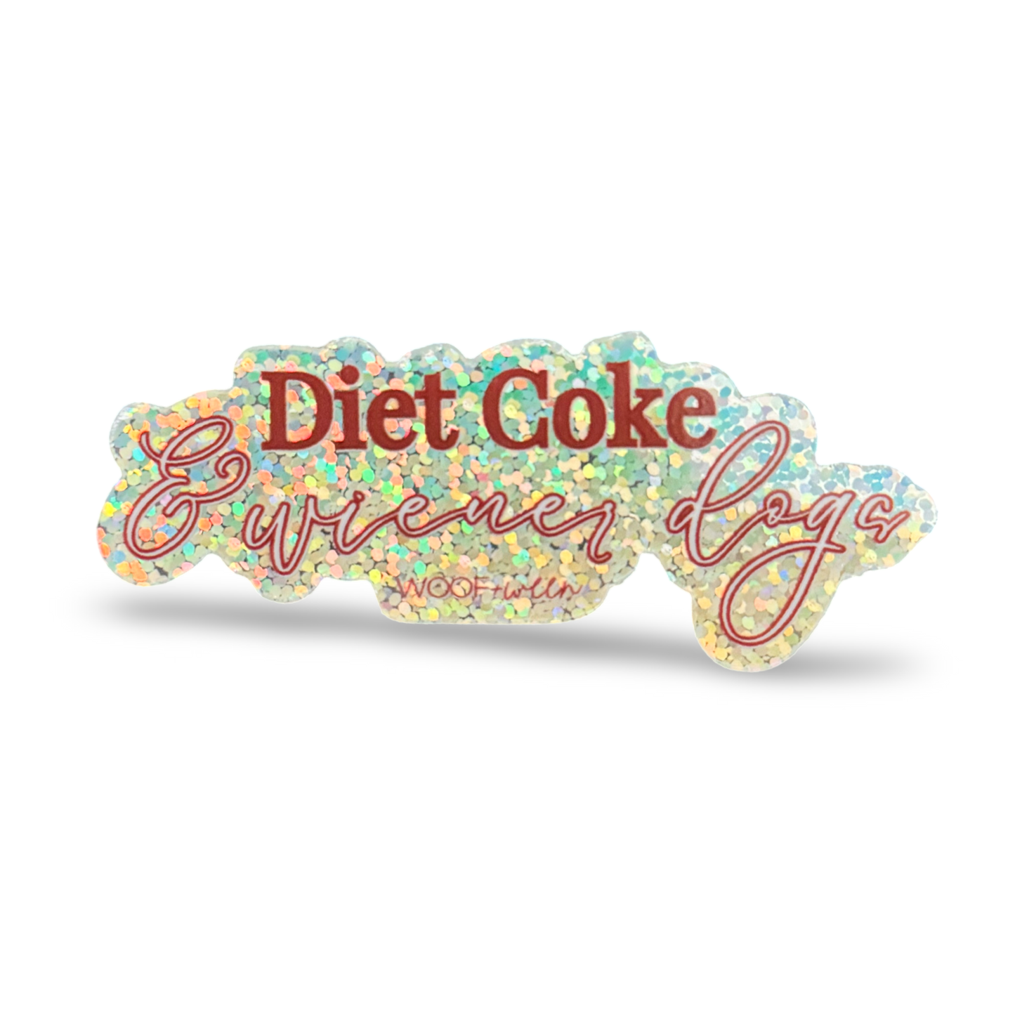 Diet Coke and wiener dogs glitter dachshund sticker
