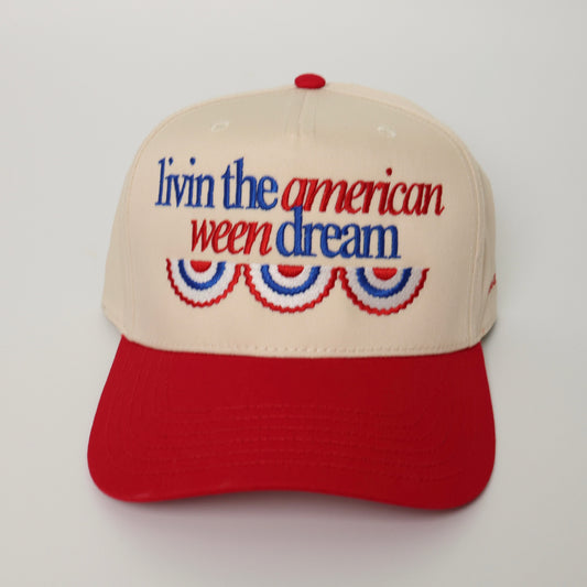 livin the american ween dream red hat from woof and ween