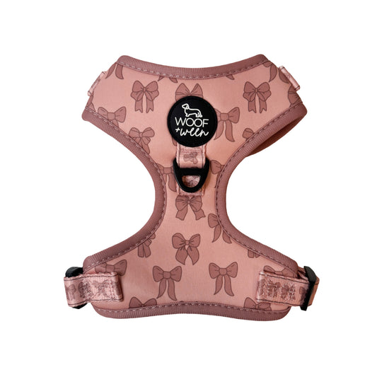 pink coquette bows dog harness for dachshunds