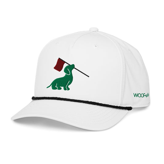 white dachshund golf rope hat