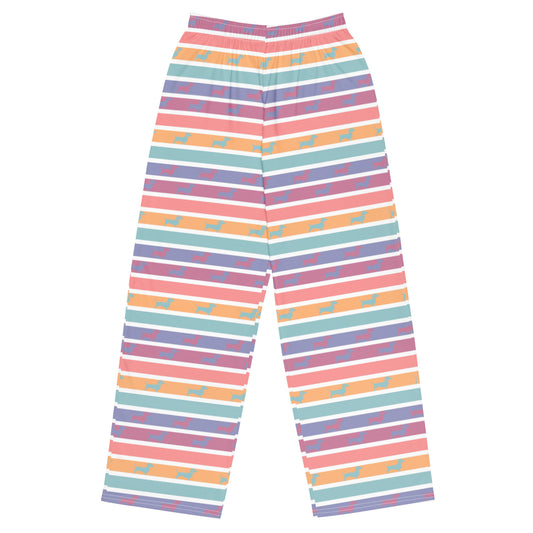 rainbow stripe dachshund pajamas from woof and ween