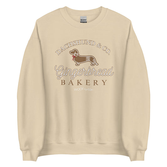 A sweatshirt with a Dachshund gingerbread chistmas design