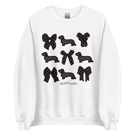 Dachshund Sweatshirt - ESPRESSO DACHSHUND COQUETTE