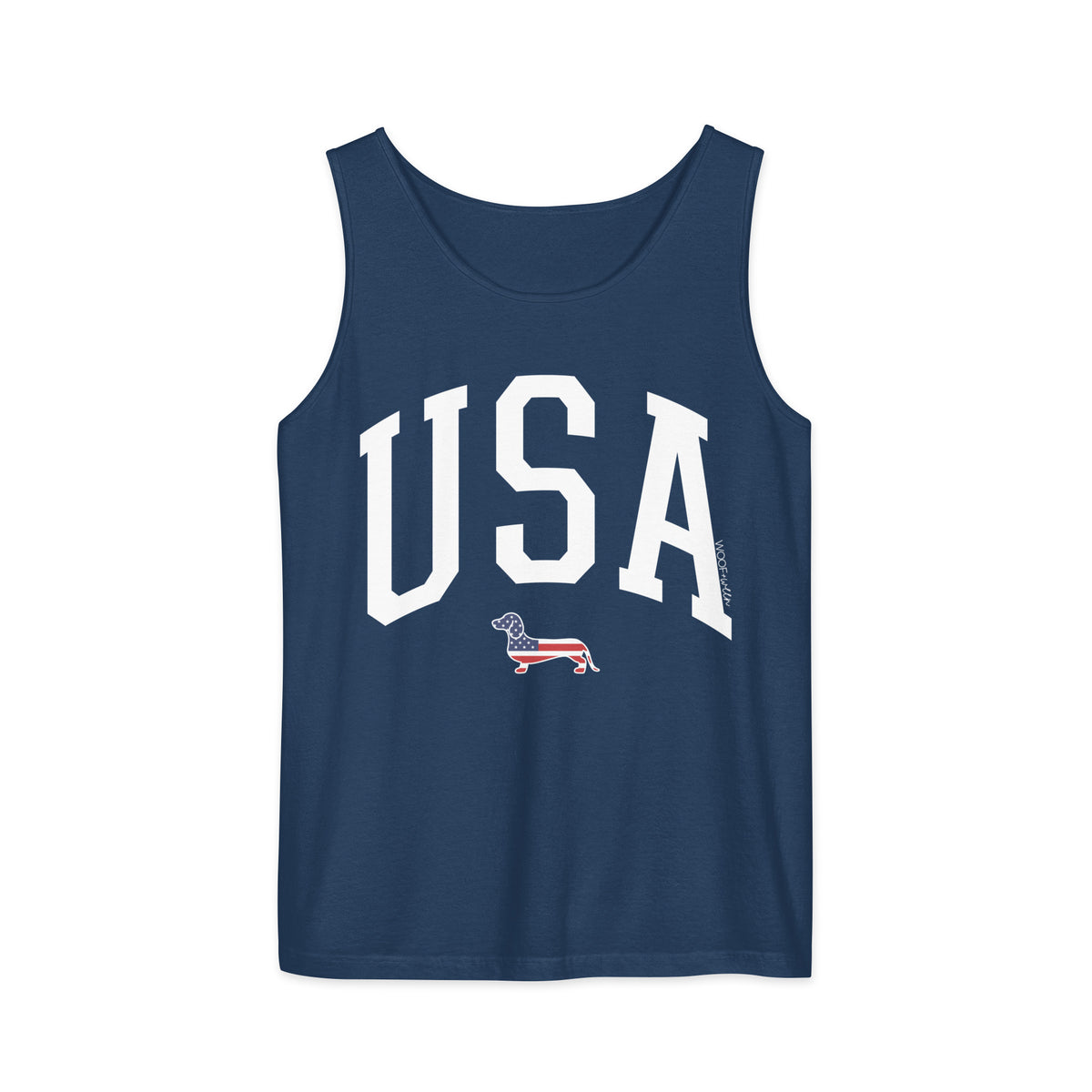 navy blue usa dachshund patriotic tank top