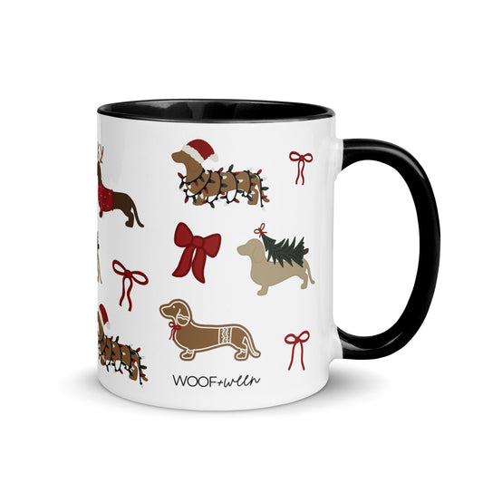 Dachshund Christmas coffee cup