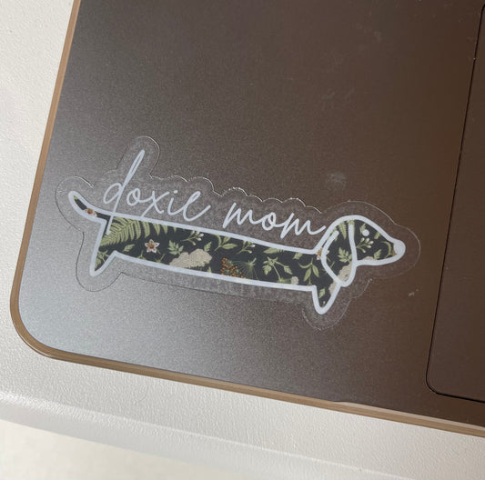 Dachshund Sticker (transparent) - DOXIE MOM