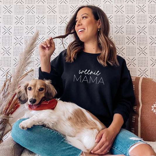 Embroidered Dachshund Sweatshirt - WEENIE MAMA