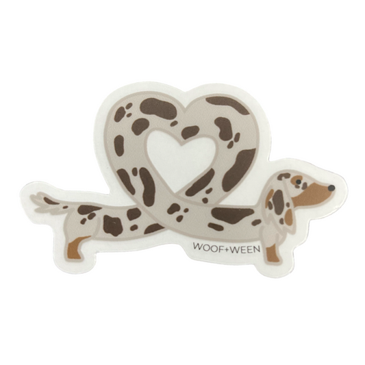 Dachshund Sticker - DAPPLE DOXIE HEART