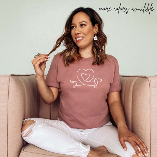 Dachshund Shirt - heart dog