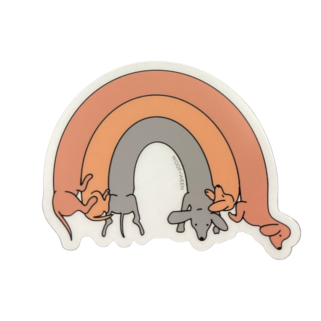 Dachshund Sticker (transparent) - DOXIE COLOR RAINBOW
