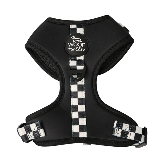 Adjustable Dog Harness - BLACK CHECKERED