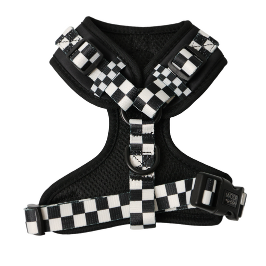 Adjustable Dog Harness - BLACK CHECKERED