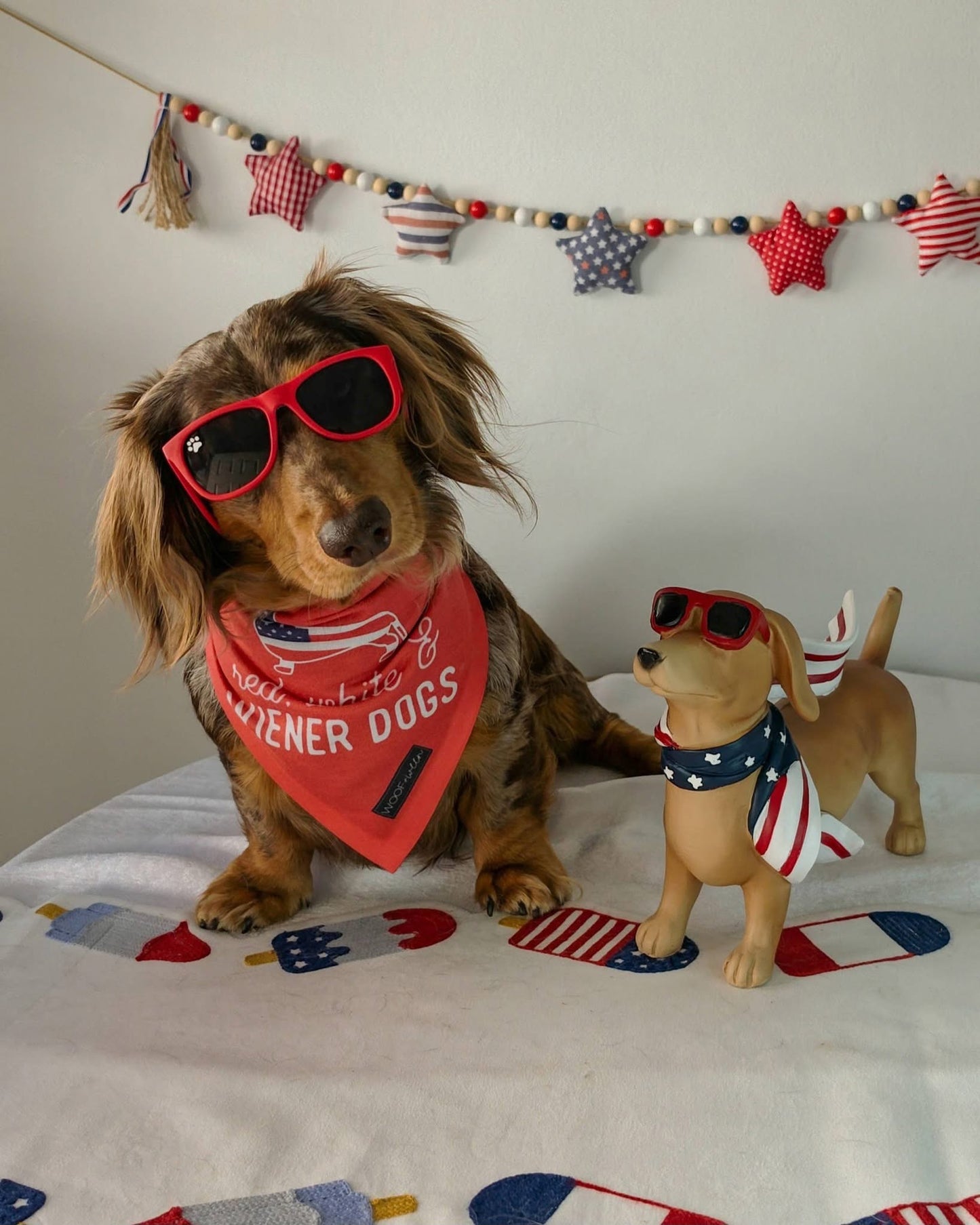 Dachshund Bandana - Red White and Wiener Dogs USA