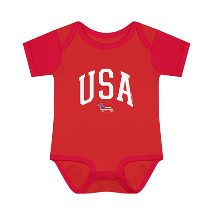 Baby Onesie - USA Dachshund American Flag