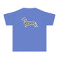 YOUTH Dachshund Tee - Black Checkered Doxie