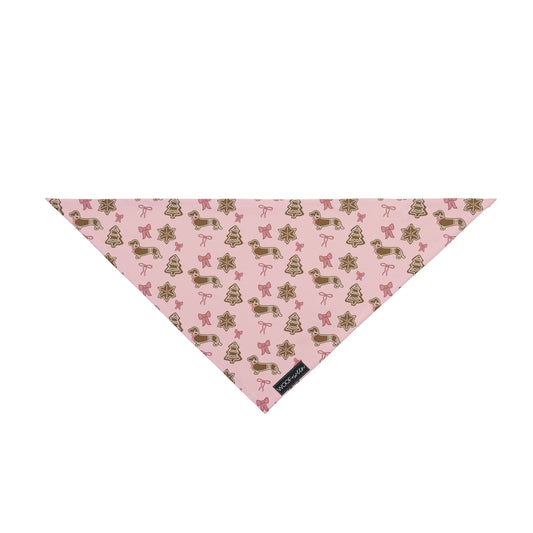 Pet Bandana - PINK COQUETTE DACHSHUND CHRISTMAS