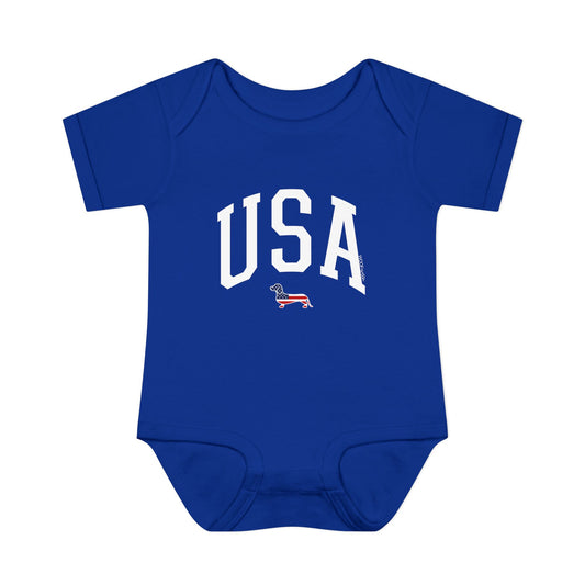 Baby Onesie - USA Dachshund American Flag