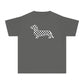 YOUTH Dachshund Tee - Black Checkered Doxie