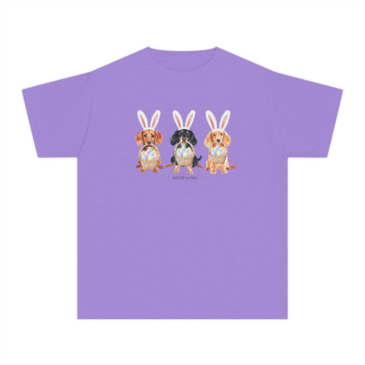 YOUTH Dachshund Tee - easter bunny doxies