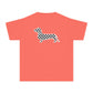 YOUTH Dachshund Tee - Black Checkered Doxie