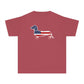YOUTH Dachshund Tee - American Flag  Doxie