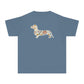 YOUTH Dachshund Tee - Flower Fields Doxie