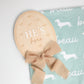 Dachshund Wooden Baby Annoucement - He’s Here