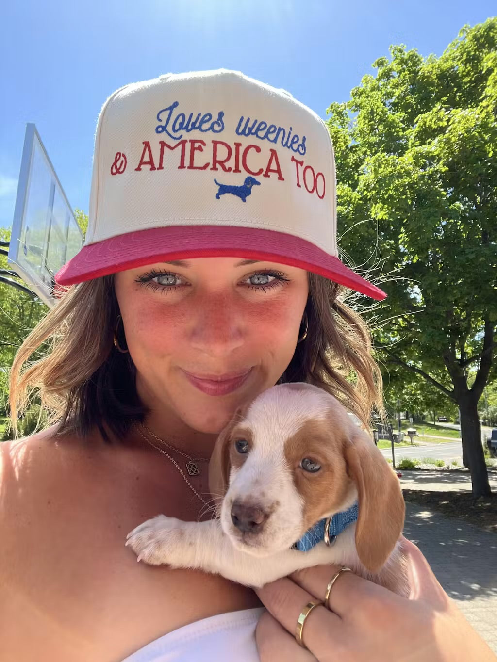 Dachshund Hat - Loves weenies and America too
