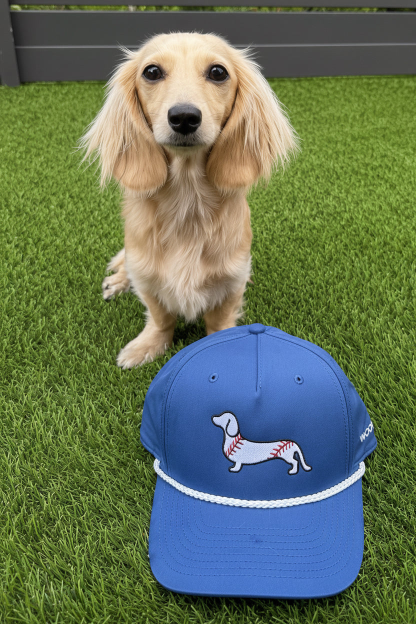 EMBROIDERED Rope Hat - Dachshund Baseball Doxie