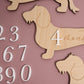 Dachshund Baby Wooden Monthly Milestone - Wire Hair Doxie